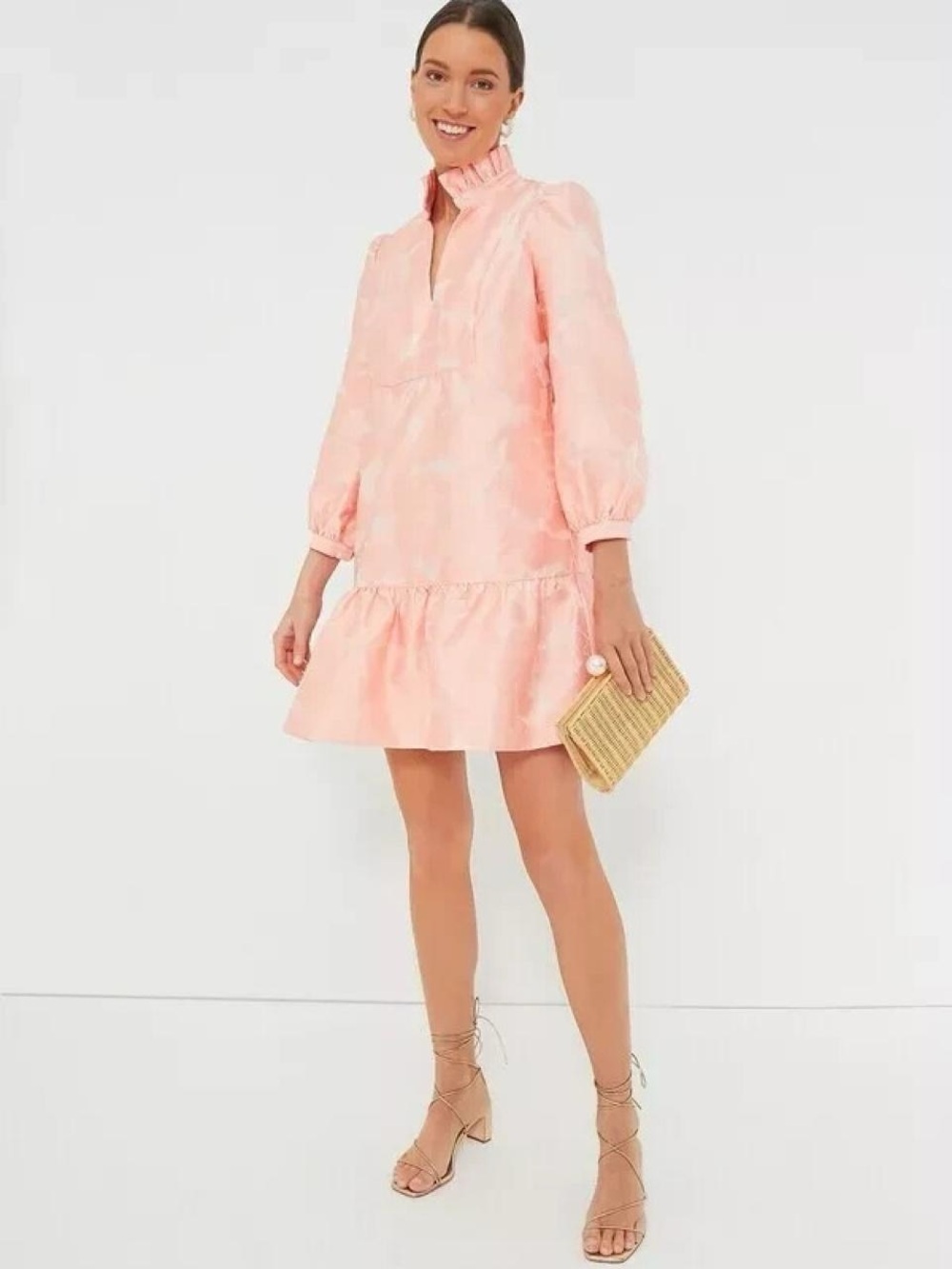 Tuckernuck Bellini Fil Coupé Palmerston Dress Peachy Pink Mini Dress Size Small